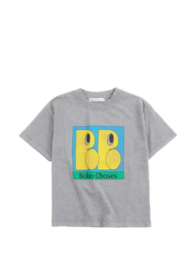 Bobo Choses Kids' Logo-print Short-sleeve T-shirt In Gray