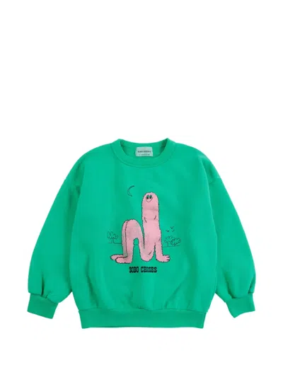 Bobo Choses Kids' Long Puff Sweatshirt In Green