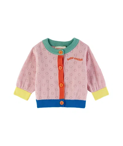 Bobo Choses Long-sleeved Cardigan In Light Pink