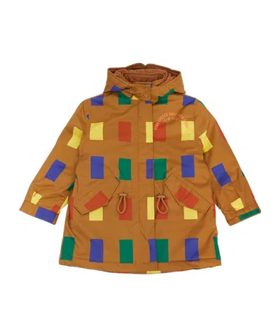 Bobo Choses Long-sleeved Parka Coat In Brown