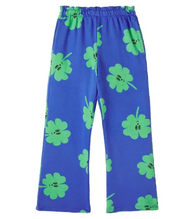 Bobo Choses Kids' Lucky Clover Cotton Jersey Sweatpants In Blue