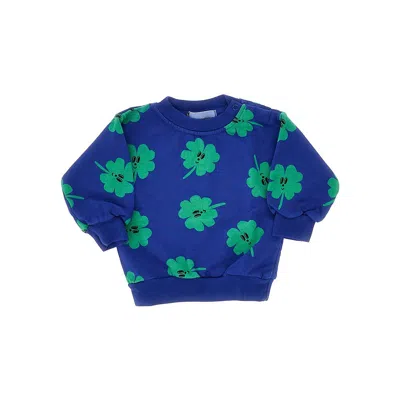 Bobo Choses 'lucky Clover' Crewneck Sweatshirt Kids In Blue