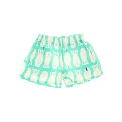 Bobo Choses Lucky Fish All-over Woven Shorts Kids In Green