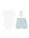 Bobo Choses Lucky Fish Bodysuit Set (set Of Three) In White