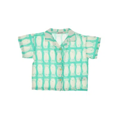 Bobo Choses 'lucky Fish' Cotton Shirt Kids In Green
