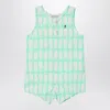 Bobo Choses Lucky Fish Green Water Romper In Multicolor