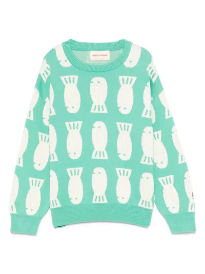 Bobo Choses Kids' Lucky Fish Sweater In Green