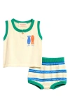 Bobo Choses Lucky Fish Top And Shorts Set In Off White