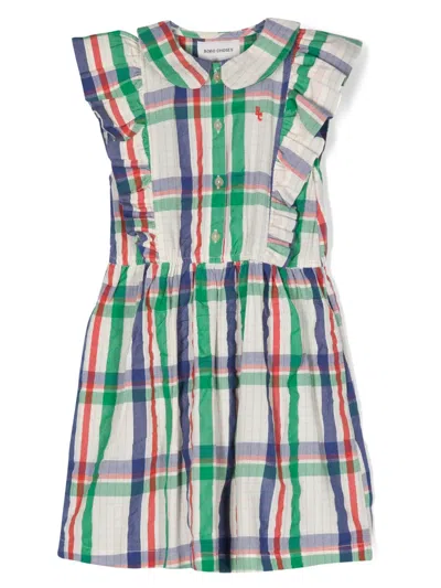 Bobo Choses Kids' Madras Check Ruffle Dress In Neutrals