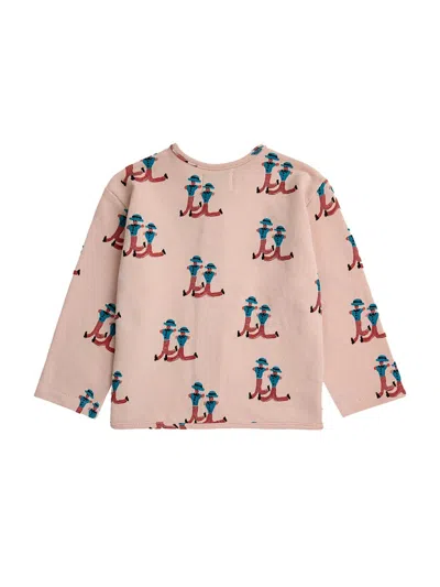 Bobo Choses Mini All-over Buttoned Baby Dancing Giants Sweatshirt In Pink