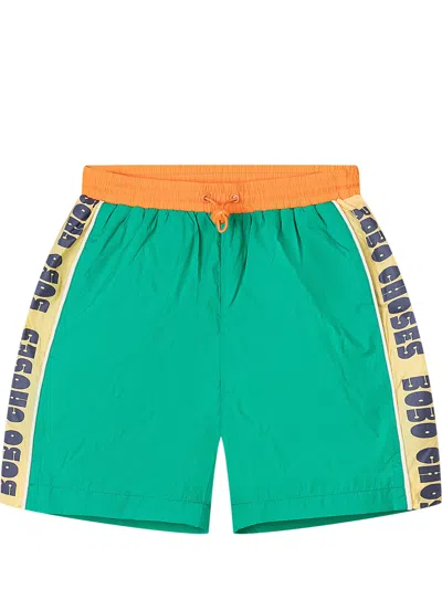 Bobo Choses Mini Bermuda Trousers With Logo In Multicolor