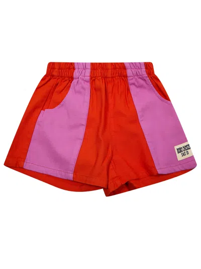 Bobo Choses Mini Block Woven Shorts For Summer 2025 In Arancione