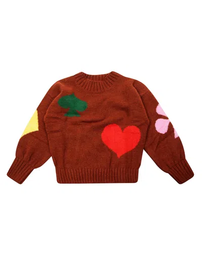 Bobo Choses Mini Card Game Graphic Sweater In Marrone