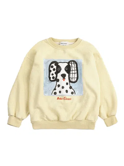 Bobo Choses Mini Dog Print Sweatshirt For Boys In Yellow
