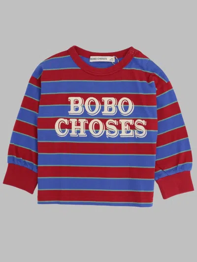 Bobo Choses Mini Embossed Striped T-shirt In Multi