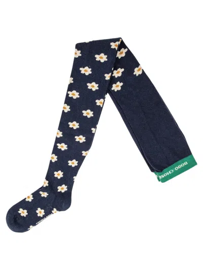 Bobo Choses Mini Floral Pattern Tights For Girls In Multicolour