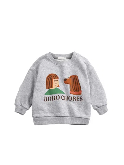 Bobo Choses Mini Friends In A Pickle Sweatshirt In Grey