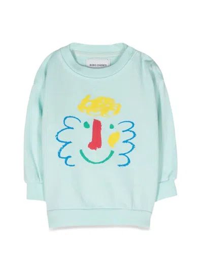 Bobo Choses Mini Happy Mask Sweatshirt For Babies In Azure
