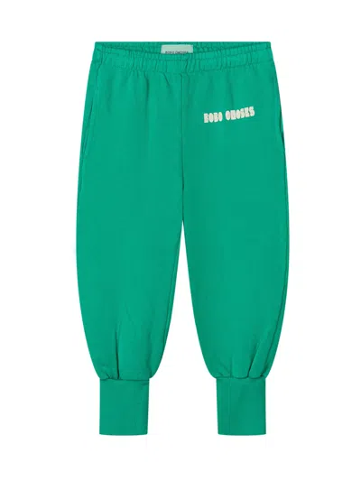 Bobo Choses Mini Jogging Trousers With Cuffs In Green