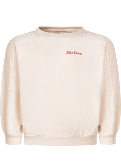 Bobo Choses Mini Logo Embroidered T-shirt In Offwhite