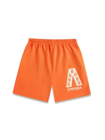 Bobo Choses Mini Logo Shorts For Boys In Orange