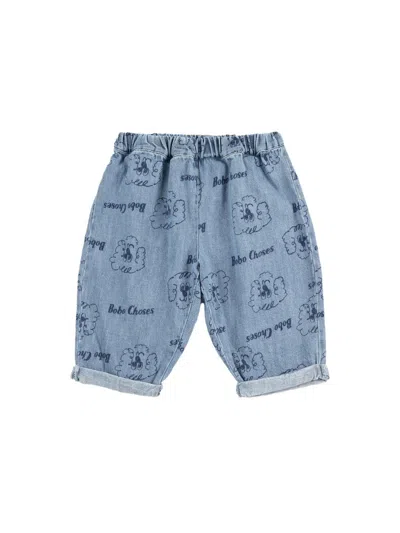 Bobo Choses Mini Pickles The Dog All-over Denim Pants In Blue