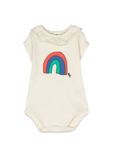 Bobo Choses Mini Rainbow Ruffle Collar Baby Bodysuit In White