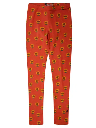 Bobo Choses Mini Sunflower Print Leggings In Rosso