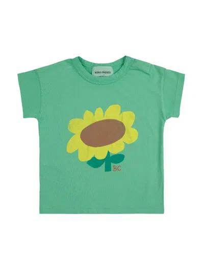Bobo Choses Mini Sunflower T-shirt For Baby In Green