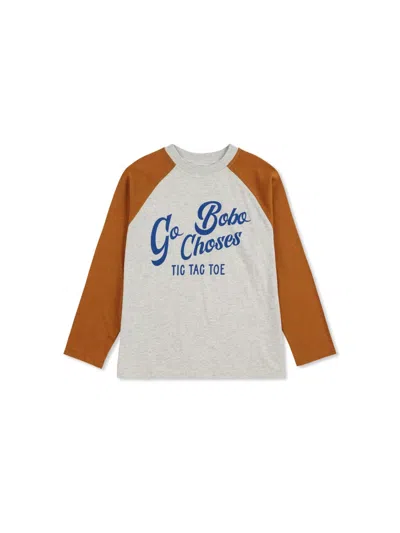 Bobo Choses Mini Tic Tac Toe Logo T-shirt In Brown