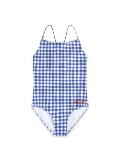 Bobo Choses Mini Vichy Swim Costume For Girls In Blue