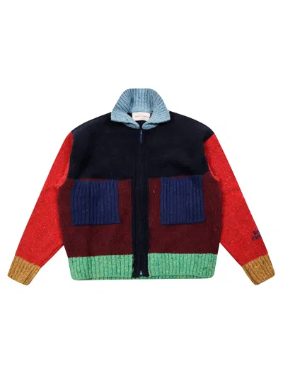 Bobo Choses Mini Zip-up Color Block Cardigan In Multi