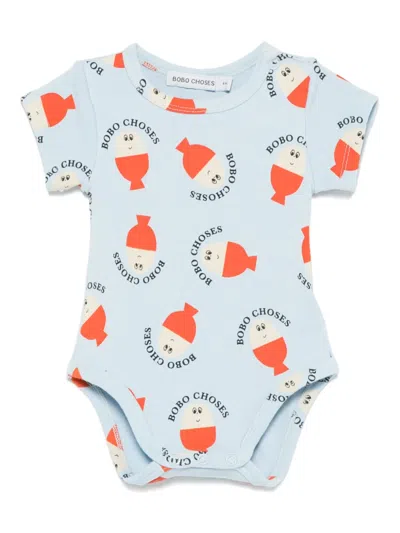 Bobo Choses Babies' Morning Egg Bodysuit In Blue