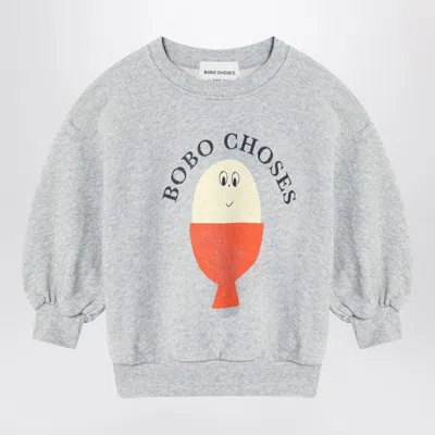 Bobo Choses Morning Egg Gray Sweatshirt In Grey