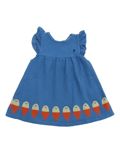 Bobo Choses Kids' Morning Egg Ruffle Dress In Blue