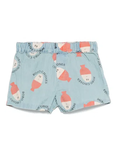 Bobo Choses Babies' Morning Egg Shorts In Blue