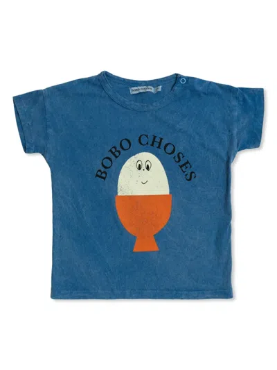 Bobo Choses Babies' Morning Egg T-shirt In 蓝色