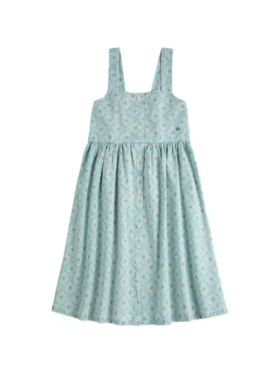 Bobo Choses Kids' Mosaic Button Dress In Blue