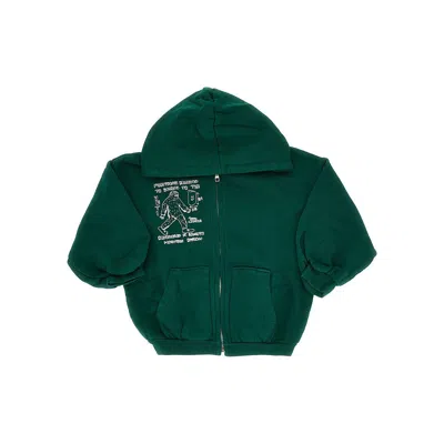Bobo Choses Kids' Mr. Footish Full-zip Hoodie In Green
