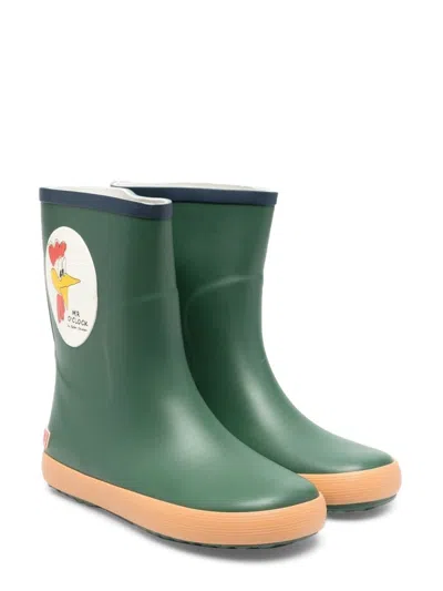 Bobo Choses Kids' Mr Oclock Rainboots In Green