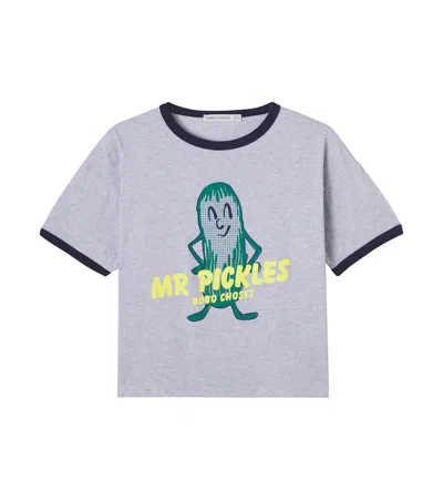 Bobo Choses Kids' Mr. Pickles Cotton Jersey T-shirt In Gray