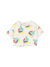 Bobo Choses Multicolor Sail Boat All Over Cropped Sweatshirt In Multi
