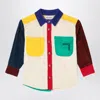 Bobo Choses Embroidered Color Block Corduroy Shirt In Multicolor