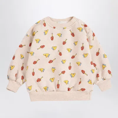Bobo Choses Mush Monster Duo Mini Graphic Cotton Sweatshirt In White