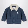 Bobo Choses Navy Blue Quilted Denim Jacket In Blue