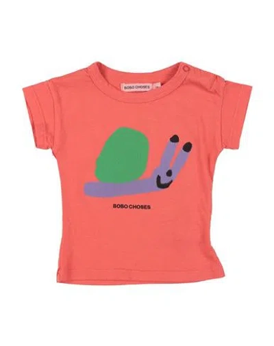 Bobo Choses Babies'  Newborn Boy T-shirt Orange Size 3 Organic Cotton In Pink