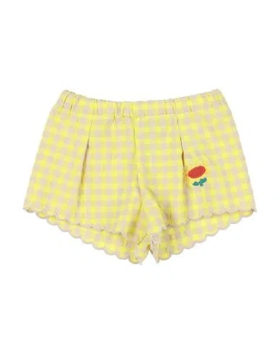 Bobo Choses Babies'  Newborn Girl Shorts & Bermuda Shorts Lime Green Size 3 Cotton, Recycled Polyester In Yellow