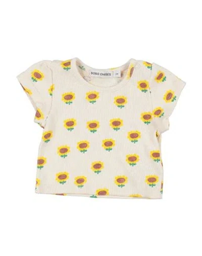 Bobo Choses Babies'  Newborn Girl T-shirt Cream Size 3 Organic Cotton, Elastane In Neutral
