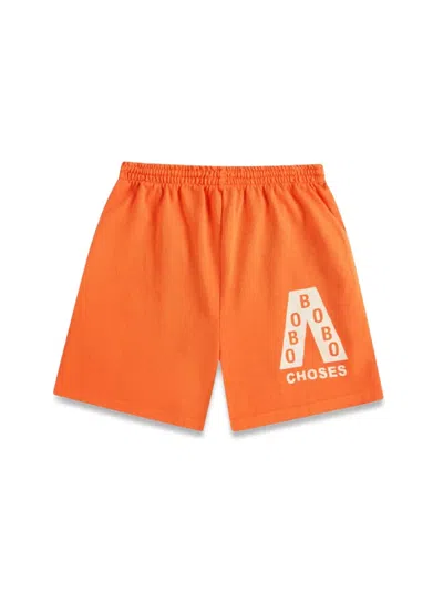 Bobo Choses Orange Shorts With Logo In Multi