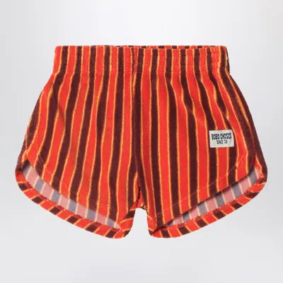 Bobo Choses Kids'  Orange Striped Terry Shorts